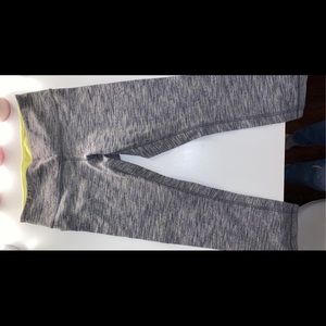 Lululemon Athletica Gray Leggings with Yellow Accent